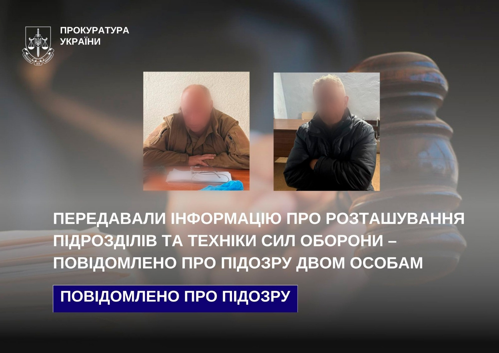 They passed on information about the location of units and equipment of the Defense Forces - two persons were notified of suspicion