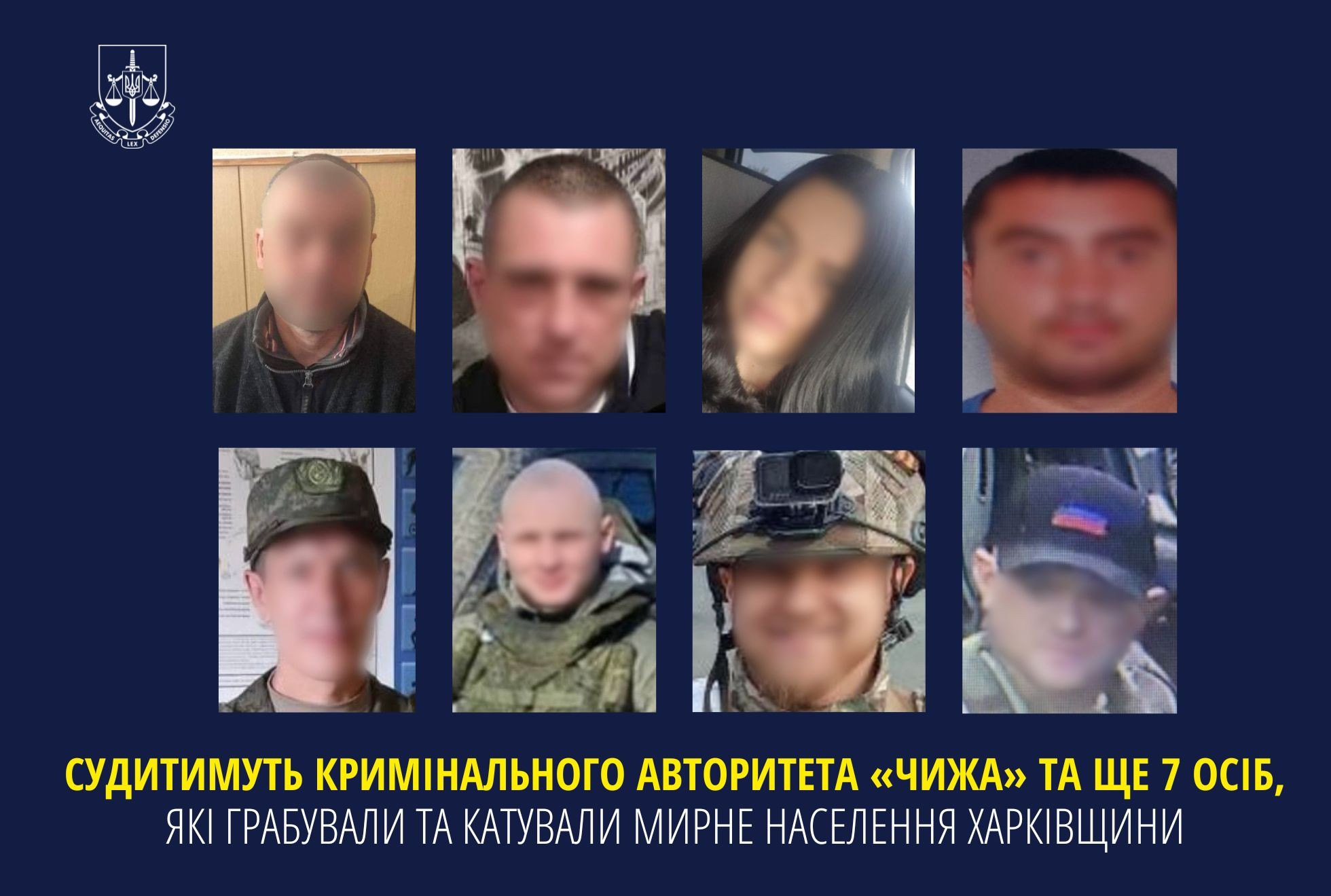 Судитимуть кримінального авторитета «Чижа» та ще 7 осіб, які грабували та катували мирне населення під час окупації Харківщини