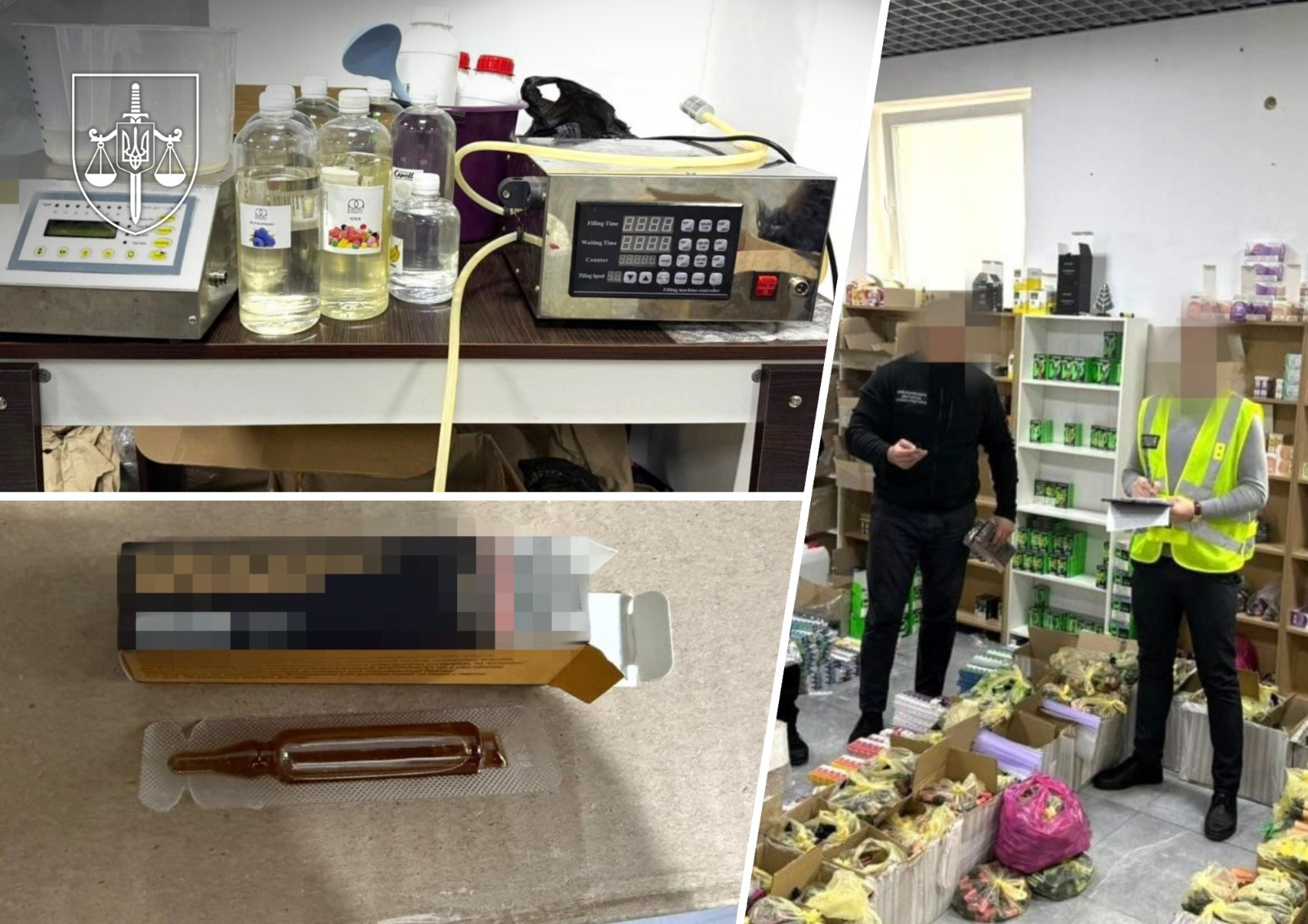 Ліквідовано виробництво фальсифікованих рідин для електронних сигарет – вилучено товару на понад 14,5 млн грн